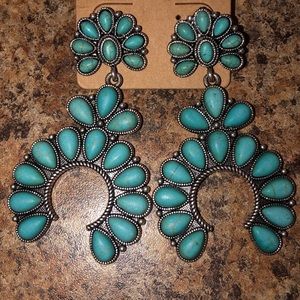 Faux turquoise earrings